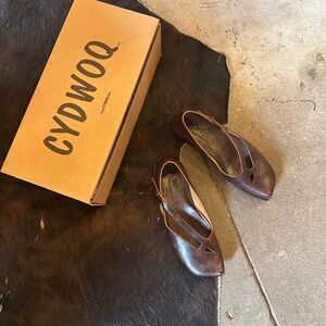 Women's Brown Leather Cydwoq Shoes, Force